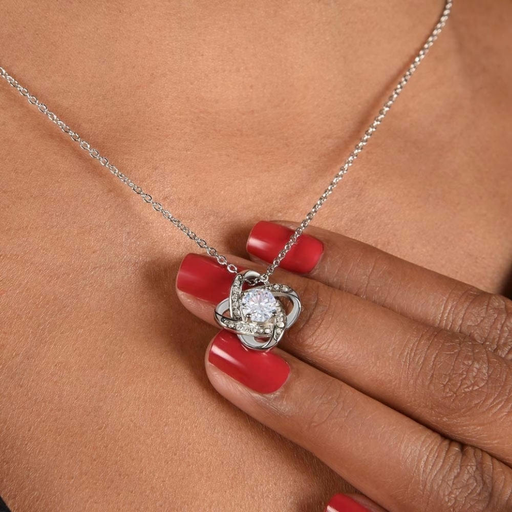 Mother In Law Gift - Love Knot Necklace Bae & Friends 14k White Gold Plated